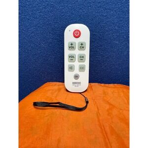 Anderic RR1004 Simple Remote Universal TV Control Large Buttons White Black